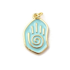 Синий Латунь эмаль подвески, без свинца и без кадмия, долговечный, стойки покрытие, реальный 18 k позолоченный, синие, 23.5x14x2 мм, отверстие : 3.4 мм