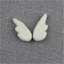WhiteSmoke Wing Handmade Wool Felt Ornament Accessories, for DIY Children Hair Tie Christmas Tree, WhiteSmoke, 52x25mm