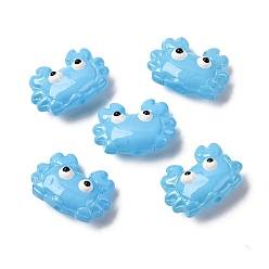 Светло-Голубой Прозрачные стеклянные эмалевые бусины, краб, Небесно-голубой, 15x21x8 мм, отверстие : 1.4 мм