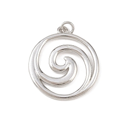 Платина Латунные подвески, водоворот, долговечный, без свинца и без кадмия, стойки покрытие, с целью перехода в кольце, платина, 22x20x1.5 мм, отверстие : 2.5 мм