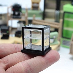 Прозрачный Пластиковая витрина для продуктов питания мини-модель, аксессуары для кукольного домика с микро-ландшафтом, притворяясь опорными украшениями, прозрачные, 28x22x32 мм