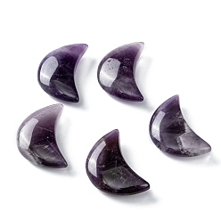 Amethyst Natural Amethyst Beads, No Hole/Undrilled, for Wire Wrapped Pendant Making, Moon, 34~35x22x7~10mm
