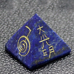 Lapis Lazuli Orgonite Pyramid, Natural Lapis Lazuli Pointed Home Display Decorations, Healing Pyramids, for Stress Reduce Healing Meditation, 32x32x30mm