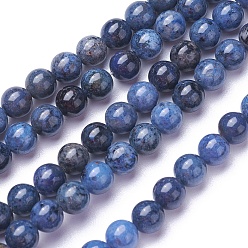 Dumortierite Natural Dumortierite Quartz Beads Strands, Round, 6mm, Hole: 0.7mm, about 62pcs/strand, 15.5 inch(39.5cm)