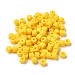 Gold Opaque Acrylic Beads, Column, Gold, 6.5x5mm, Hole: 2.2mm