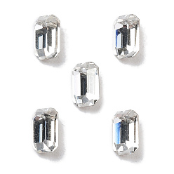 Серебряный Оттенок K 9 кабошоны из стеклянного страза, задние и задние, прямоугольные, серебряный оттенок, 6x4x3 мм