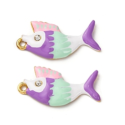 Средняя Орхидея 304 из нержавеющей стали горный хрусталь подвески, Эмаль стиле, рыбы прелести, вакуумное покрытие pvd, реальный 18 k позолоченный, средне орхидеи, 27x13x3 мм, отверстие : 1.6 мм