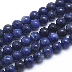 Sodalite Natural Sodalite Beads Strands, Grade A, Round, 8mm, Hole: 1mm, about 46pcs/strand, 15 inch(38.1cm)