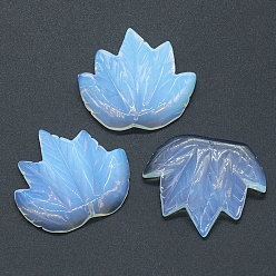 Opalite Opalite Autumn Maple Leaf Pendants, Leaf Charms, 43x47~53x7mm, Hole: 2mm