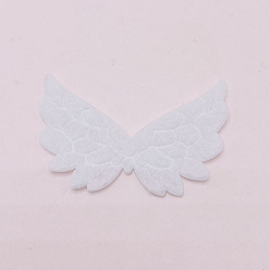 White Cloth Embossing Wings, Decorate Accessories, White, 33x52x1mm