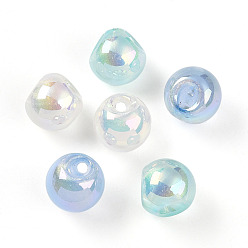 (52) Непрозрачная лаванда Прозрачные акриловые бусины с УФ-покрытием, радужный, круглые, с блеском порошок, разноцветные, 18.6 мм, отверстие : 3.8 мм