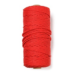Crimson Cotton String Threads for Crafts Knitting Making, Crimson, 3mm, about 109.36 Yards(100m)/Roll