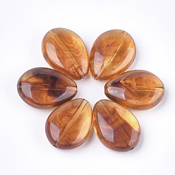 Marron Sablonneux Perles acryliques, style de pierres fines imitation, larme, Sandy Brown, 23.5x17x8mm, Trou: 1.6mm, environ230 pcs / 500 g