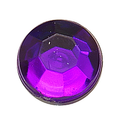 Dark Violet Imitation Taiwan Acrylic Rhinestone Cabochons, Faceted, Half Round, Dark Violet, 2x1mm, about 10000pcs/bag