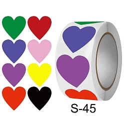 Heart Self Adhesive Paper Stickers Roll, Sealing Decals for Party, Decorative Presents, Heart, 25mm