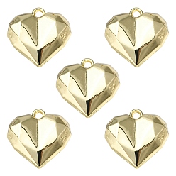 Light Gold Rack Plating Alloy Pendants, Cadmium Free & Lead Free & Nickle Free, Heart Charm, Light Gold, 18x17x4.5mm, Hole: 1.5mm