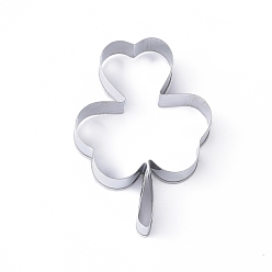 Stainless Steel Color Stainless Steel Cookie Cutters, Cookies Moulds, DIY Biscuit Baking Tool, Shamrock, Stainless Steel Color, 74x52x18mm, Inner Diameter: 71x51mm