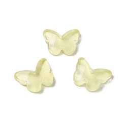 Светлый Золото-желтый K 9 стеклянные кабошоны, с блеском порошок, бабочка, светлый золотарник желтый, 8x11x3 мм