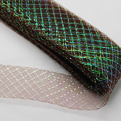 Coconut Brown Mesh Ribbon, Plastic Net Thread Cord, Coconut Brown, 30mm, 25yards/bundle