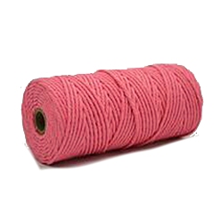 Crimson Cotton String Threads, Macrame Cord, Decorative String Threads, for DIY Crafts, Gift Wrapping and Jewelry Making, Crimson, 4mm, about 109.36 Yards(100m)/Roll