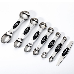 Черный 430 набор мерных ложек из нержавеющей стали, с пластиковой ручкой из полипропилена, инструмент для выпечки, чёрные, 122~173 мм, 7 шт / комплект