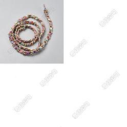 Разноцветный 4.5 Ярды ткани в этническом стиле из поликоттона и металлического шнура, для изготовления ремешков для сумок своими руками, Аксессуары для орнаментов, золотые, красочный, 8x4.5 мм