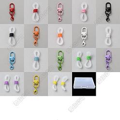 Mixed Color Alloy Swivel Clasps Lanyard Snap Hook, for Lanyard Key Rings Crafting Supplies, with Silicone Eye Glass Holders, Mixed Color, 50mm