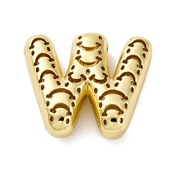 Letter W Латунные подвески, стойки покрытие, долговечный, без кадмия и без свинца, подвески с полыми буквами, Буква W, 22.5x26x8 мм, отверстие : 4.7x3 мм