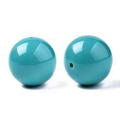 Light Sea Green Opaque Acrylic Beads, Round, Light Sea Green, 29.5mm, Hole: 3mm, about 31pcs/500g