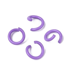 Orchidéeée Foncé Anneaux ouverts en fer peint à la bombe, orchidée noire, Jauge 18, 8.5x1mm, diamètre intérieur: 5.5 mm, environ5050 pcs / 1000 g