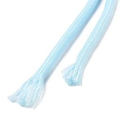 Light Sky Blue Polycotton Braided Cord with Inner Core, Round, for Shoe Lace Cord, Keychain Lanyard, Rope Bracelets Making, Light Sky Blue, 5mm, about 90~100 yards/bundle