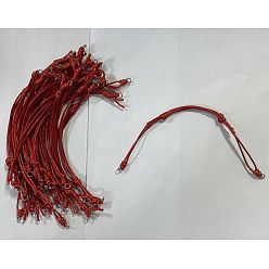 Темно-Красный 20шт. регулируемый корейский вощеный полиэстеровый шнур для изготовления браслетов, 304 кольца прыжок из нержавеющей стали, цвет нержавеющей стали, темно-красный, 9-1/4 дюйм (23.5 см)