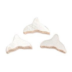 White Natural Sea Shell Cabochons, Fish Tail, White, 4.5x7.5x1mm