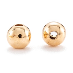 Real 18K Gold Plated Brass Spacer Beads, Long-Lasting Plated, Round, Real 18K Gold Plated, 5mm, Hole: 1.5mm
