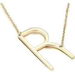 Golden R Stylish 26-Letter Alphabet Necklace for Women - Fashionable European and American Jewelry Accessory