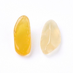 Yellow Agate Natural Yellow Agate Beads, Dyed, Undrilled/No Hole, Chips, 7~13x6~7x3~5mm, about 100g/bag