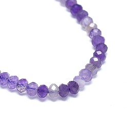 Amethyst Natural Amethyst Beads Strands, Faceted, Rondelle, 3.5~4x2~2.5mm, Hole: 0.7mm, about 43pcs/strand, 15.5 inch(39.5cm)