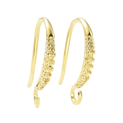 Golden Rack Plating Brass Earring Hooks, with Horizontal Loops, Long-Lasting Plated, Lead Free & Cadmium Free, Golden, 17x1.5mm, Hole: 2.2mm, 21 Gauge, Pin: 0.7mm