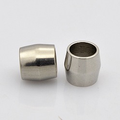 Stainless Steel Color Barrel 304 Stainless Steel Beads, Stainless Steel Color, 8x8mm, Hole: 6mm