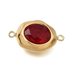 Rojo Oscuro 304 enlaces de acero inoxidable, revestimiento de iones (ip), oval, dorado, revestimiento de iones (ip), larga duración plateado, de color rojo oscuro, 17x10x6 mm, agujero: 1 mm