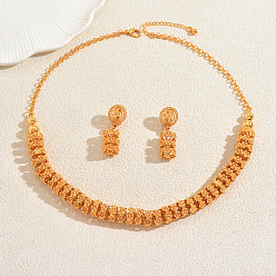 Золотой Комплекты из винтажных сплавов с серьгами и ожерельями для женщин, золотые, ожерелья: 22.05 дюйм (56 см)