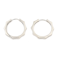 Платина Латунные серьги обруча, солнце, платина, 23.5x25x3 мм