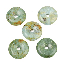 Африканский Бирюза(яшма) Кулоны с натуральной африканской бирюзой (яшмой), подвески в виде пончиков/пи-дисков, 25x5.5~6 мм, отверстие : 4~4.5 мм