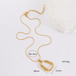 Золотой Винтажные 304 трапециевидные подвески из нержавеющей стали, со змеиным цепи, элегантные модные женские украшения, золотые, 15.75 дюйм (40 см)