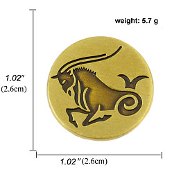 Capricorn Zinc Alloy Constellations Badge for Men Women, Antique Bronze, Capricorn, 26mm