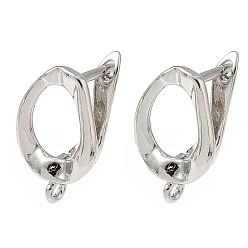 Платина Овальные серьги-кольца из латуни, без кадмия и без свинца, долговечный, стойки покрытие, платина, 18.5x12 мм, отверстие : 1.4 мм, штифты : 1 мм