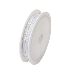 White Tiger Tail Wire, Nylon-coated Stainless Steel Wire, White, 0.45mm, about 164.04 Feet(50m)/roll
