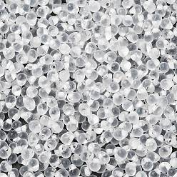 (DPF22) White Lined Crystal Миюки 3.4мм капельные бусины, японский бисер, внутри цветов, (dpf22) белый кристалл с линиями, 3.4x3 мм, отверстие : 0.65 мм, Около 900 шт / 50 г