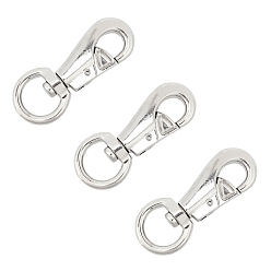 Platinum Zinc Alloy Swivel Lobster Claw Clasps, Swivel Snap Hook, Trigger Clips with D Rings, for Linking Dog Leash Collar, Handmade Crafts Project, Platinum, 101x41.3x14.9mm, 3pcs/box