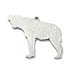 Stainless Steel Color 201 Stainless Steel Pendants, Laser Cut, Dog Charm, Stainless Steel Color, 22.5x29x1mm, Hole: 1.5mm